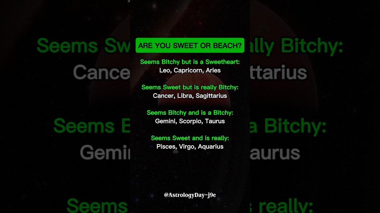 No momento, você está visualizando Are You SWEET or BEACH? (Zodiac Edition) #zodiac #zodiacsigns #astrology #horoscope #tarot