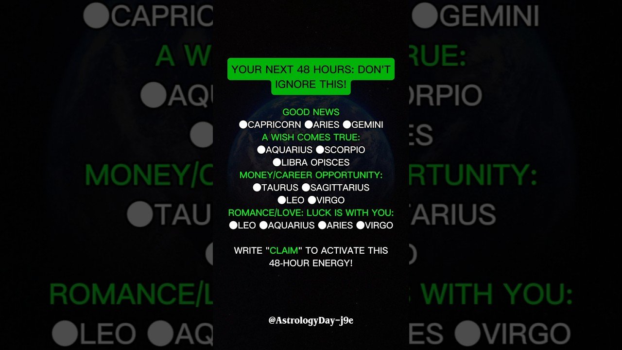 No momento, você está visualizando DON’T IGNORE: YOUR NEXT 48 HOURS #zodiac #zodiacsigns #astrology #horoscope #tarot