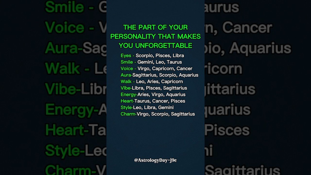 No momento, você está visualizando Your Most Unforgettable Personality Trait Revealed #zodiac #zodiacsigns #astrology #horoscope #tarot