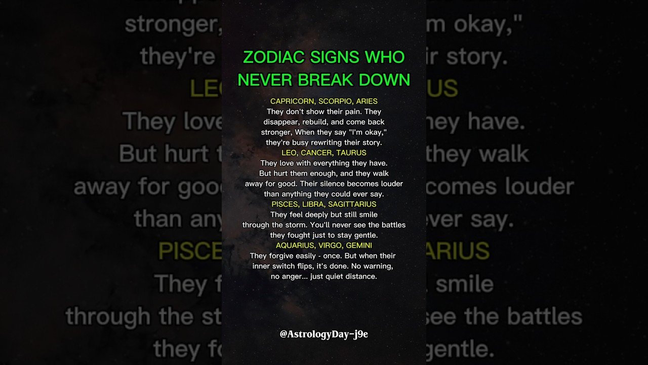 No momento, você está visualizando Zodiac Signs Who Never Break Down (Unstoppable) #zodiac #zodiacsigns #astrology #horoscope #tarot