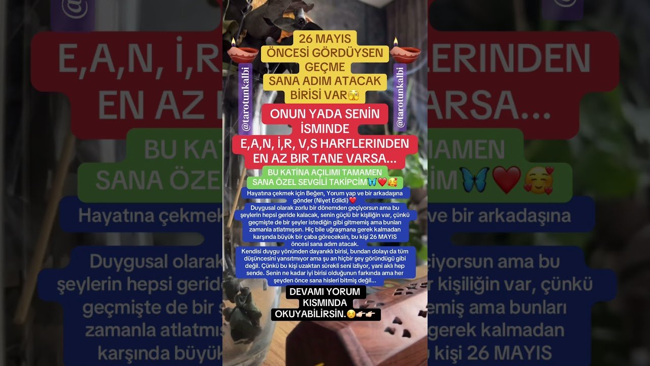 No momento, você está visualizando 26 MAYIS ÖNCESİ ADIM ATACAK BİRİSİ VAR😍 #tarot #aklımdakikişitarotaçilimi #tarotreading #tarot