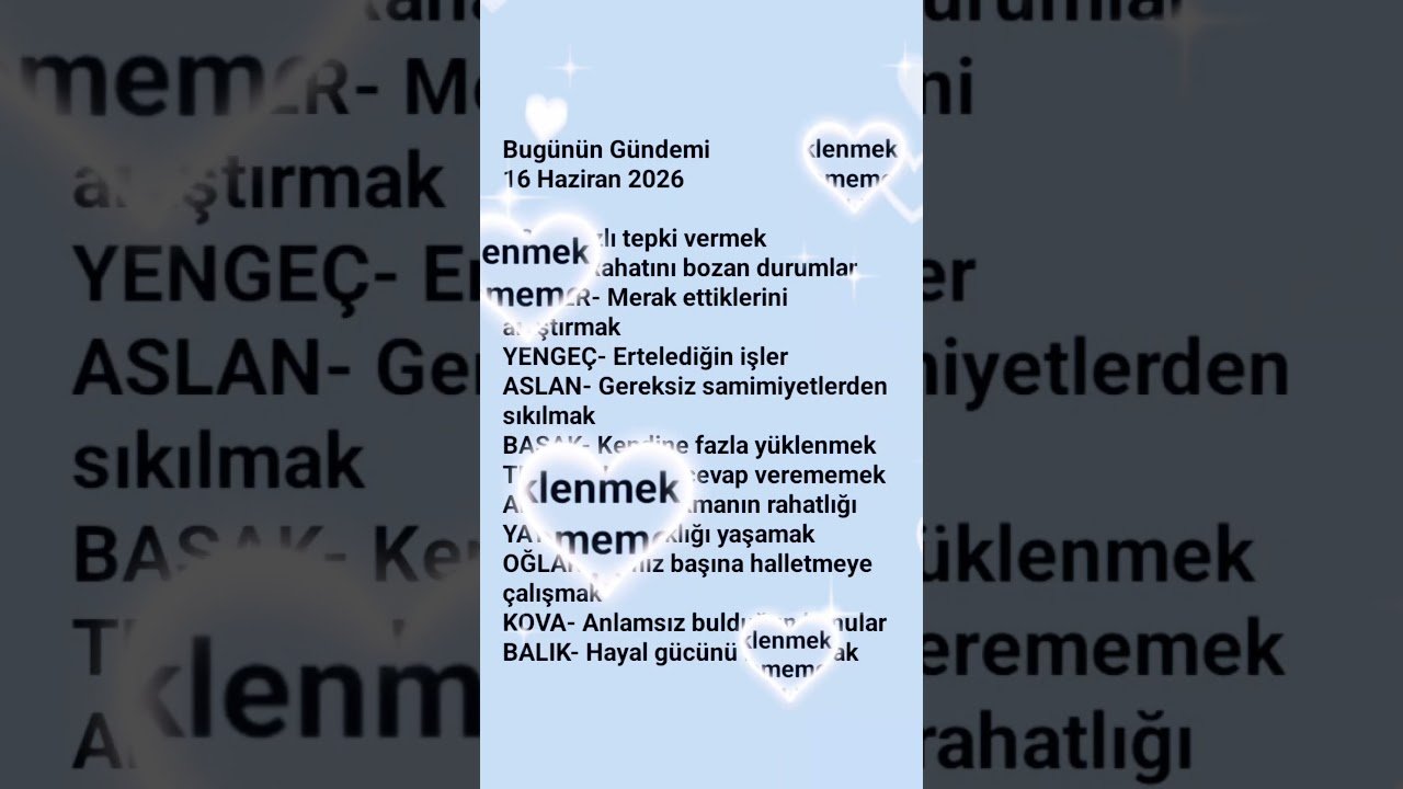 No momento, você está visualizando Bugünün Gündemi❤ #burçgündemi #16Haziran #eyemsa #astroloji #burçlarhakkında #burçlar #tarot