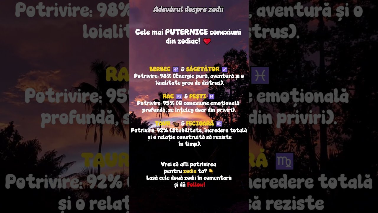 No momento, você está visualizando Cele mai puternice conexiuni din zodiac!  #horoscop #zodiac #tarot #astrologie