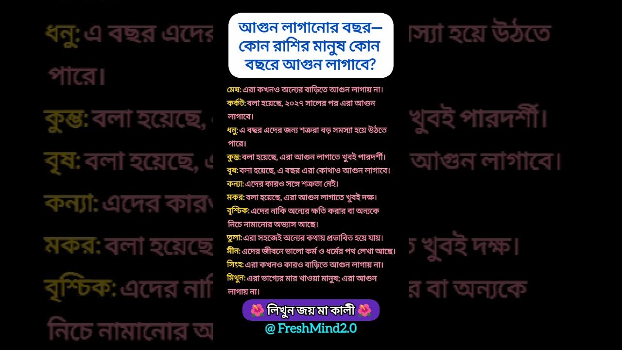 No momento, você está visualizando কোন রাশির মানুষ কোন বছরে আগুন লাগাবে? #zodiac #zodiacsigns #astrology #horoscope #tarot