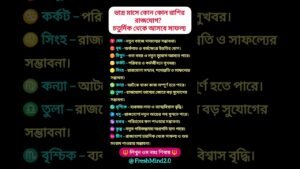 Leia mais sobre o artigo ভদ্র মাসে কোন কোন রাশির রাজযোগ? চতুর্দিক থেকে আসবে সাফল্য! #astrology #horoscope #tarot