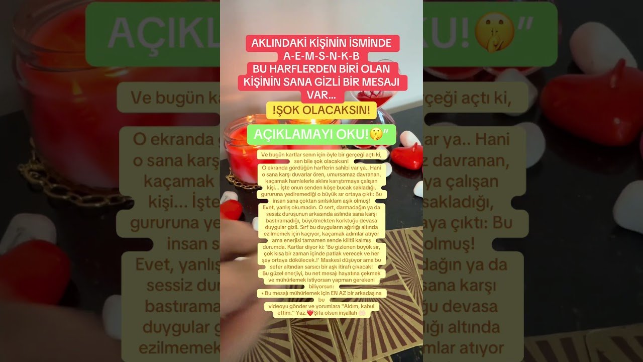 Leia mais sobre o artigo Aklındaki kişinin sana gizli mesajı var🤫❤️ #keşfetbeniöneçıkar #tarot #youtubeshorts #astroloji