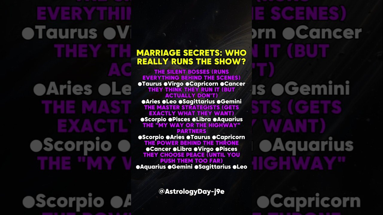 No momento, você está visualizando Marriage Secrets: Who Really Runs The Show? #zodiac #zodiacsigns #astrology #horoscope #tarot