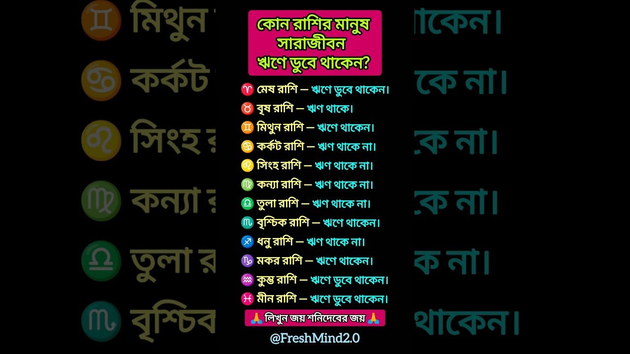 No momento, você está visualizando কোন রাশির মানুষ সারাজীবন ঋণে ডুবে থাকেন? #zodiac #zodiacsigns #astrology #horoscope #tarot
