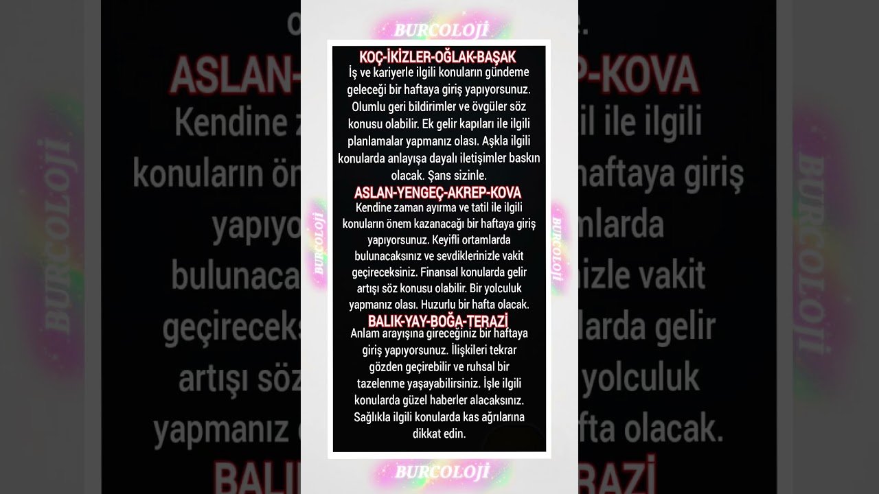 No momento, você está visualizando Haftalık Burç Yorumları 31 Ağustos-6 Eylül #astrology #tarot