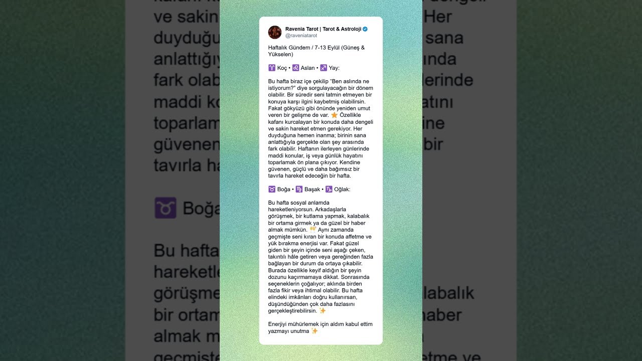 No momento, você está visualizando HAFTALIK GÜNDEM 🔮 Bu Hafta Burcunu Neler Bekliyor? | Tarot & Laro ✨ #tarot #astroloji #fypp #burçlar