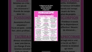 Leia mais sobre o artigo 🔮HOROSCOPE DU MERCREDI 2 SEPTEMBRE. #oracleamour #guidance #astrology #tarot #voyanceactualite