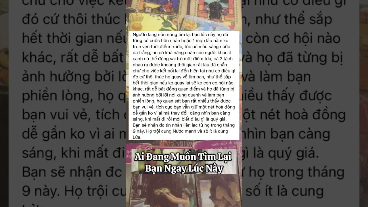 No momento, você está visualizando Ai đang muốn tìm lại bạn ngay lúc này #tarot #thongdiepngaunhien