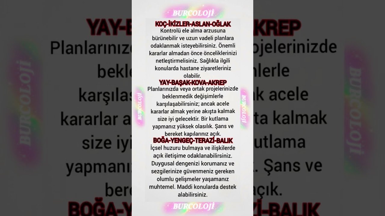 No momento, você está visualizando Günlük Burç Yorumları #astrology #astroloji #tarot