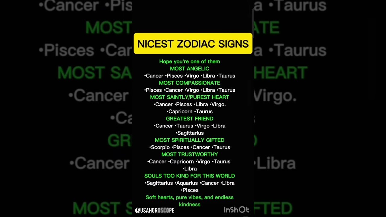 No momento, você está visualizando Nicest Zodiac Signs #zodiac #zodiacsigns #astrology #astrologysigns #horoscope #tarot