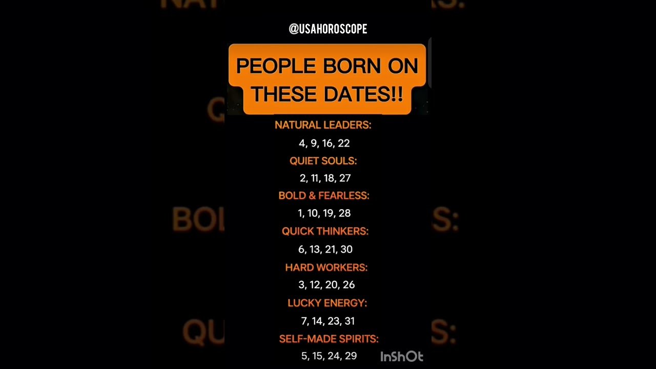 No momento, você está visualizando PEOPLE BORN ON THESE DATES!! #zodiac #zodiacsigns #astrology #horoscope #tarot